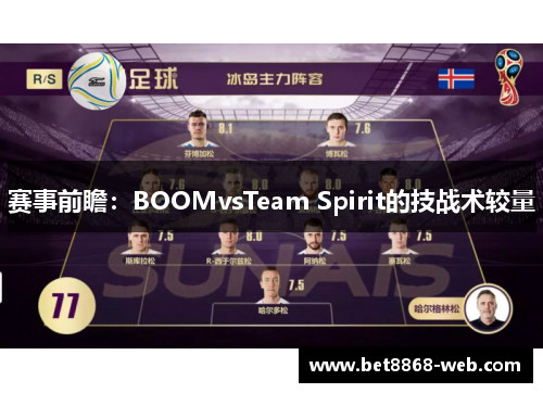 赛事前瞻：BOOMvsTeam Spirit的技战术较量